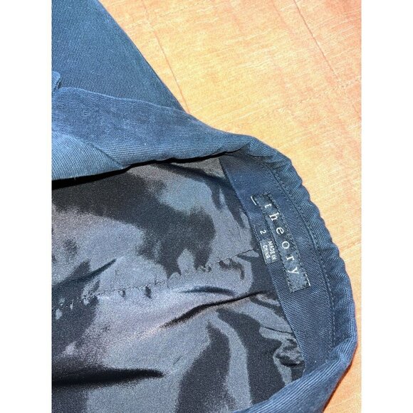 Theory Womens Tailored Dark Bkue Blazer Jacket Size 2 - Picture 6 of 6